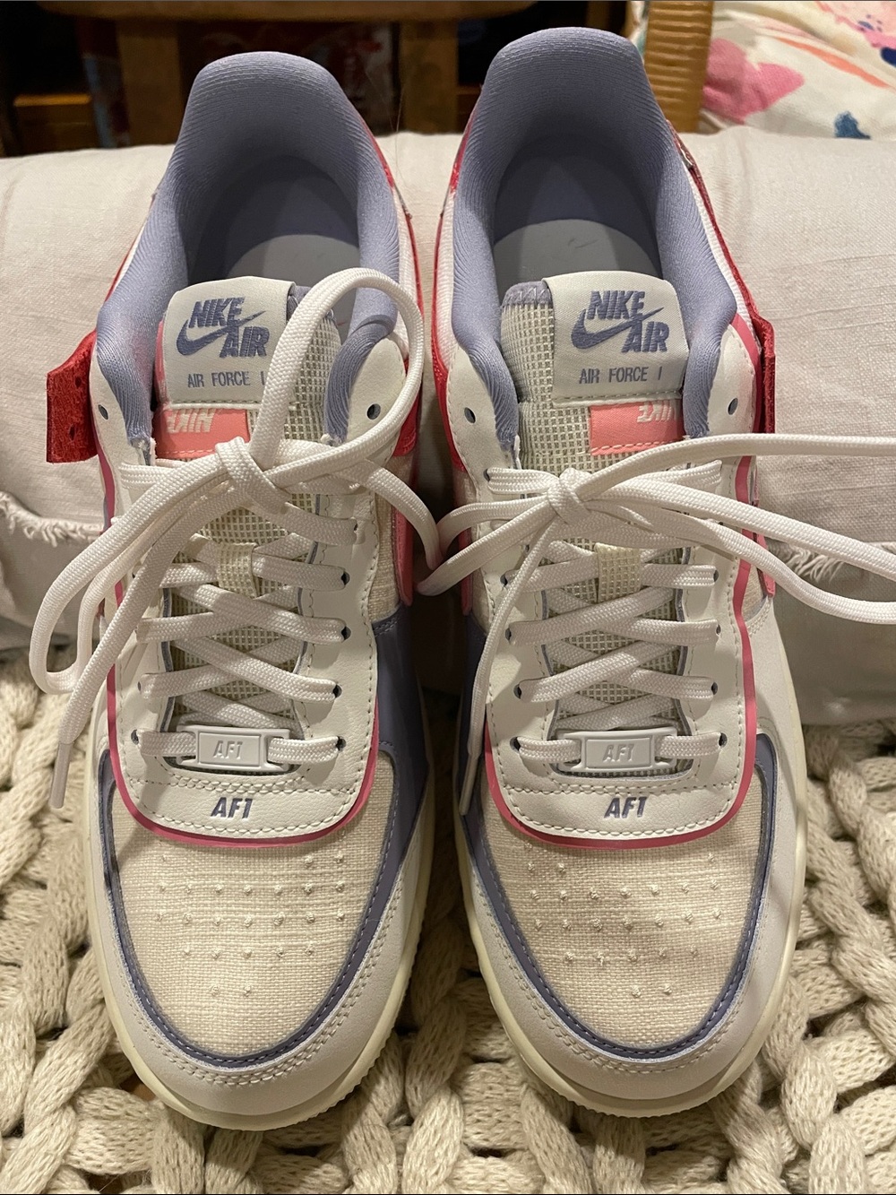 Nike Women's Air Force 1 Shadow Sneakers in pink, cream, lavender size 10 NIB - Picture 5 of 8